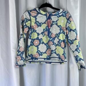 RuffleButts Long Sleeve Rash Guard Swim Top Floral UFP 50+ Pink Size 3T